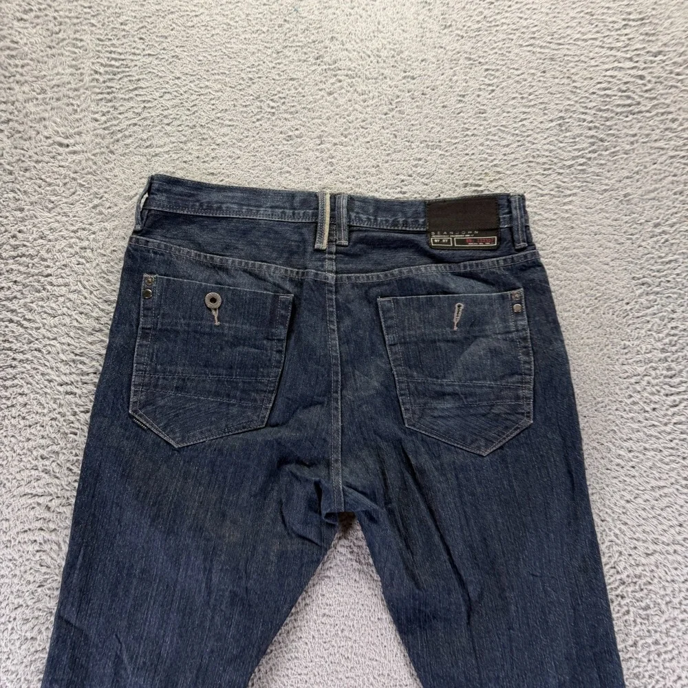 Sean John Marcus Jeans Mens 32x34 Blue Cotton Denim Straight Button-Fly Workwear